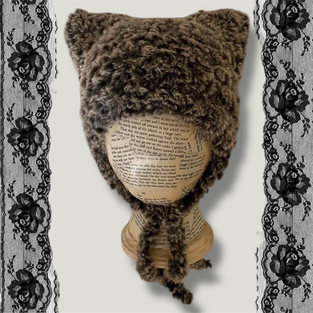 Fluffy cat ear bonnet